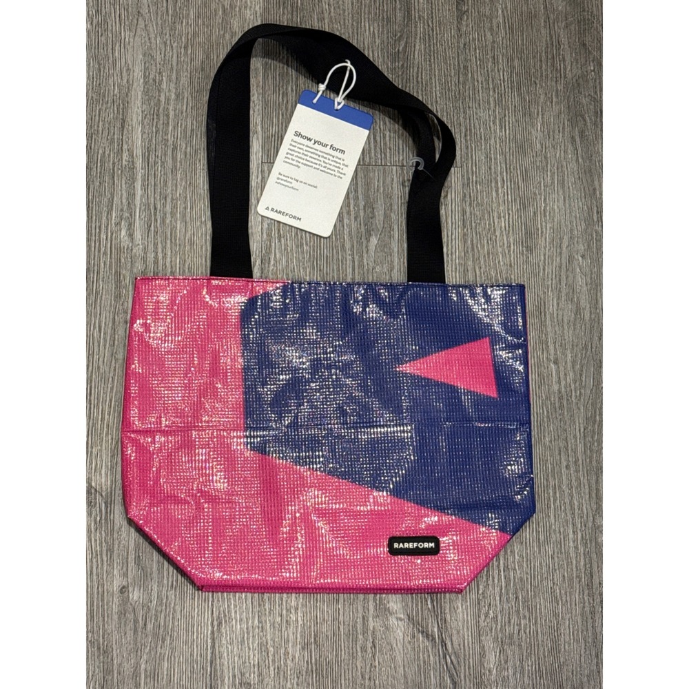 Rareform Mini Blake Tote Bag Pink Navy Blue Repurposed Billboard Vinyl NWT